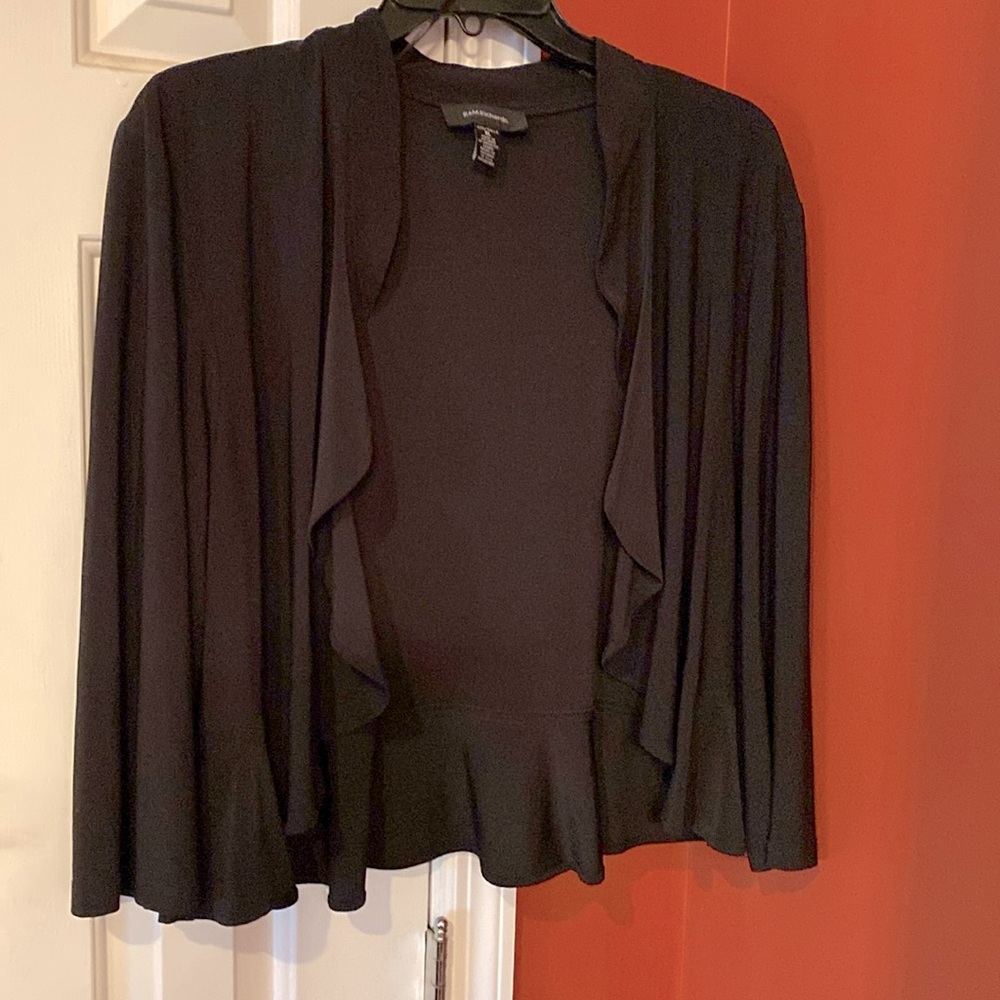 Black dressy open front cardigan
